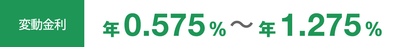 変動金利 年0.575%～年1.275%